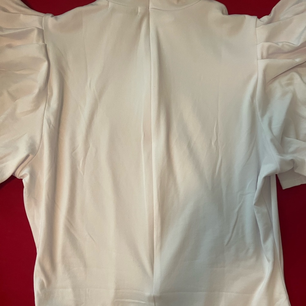 puffy sleeve white bodysuit